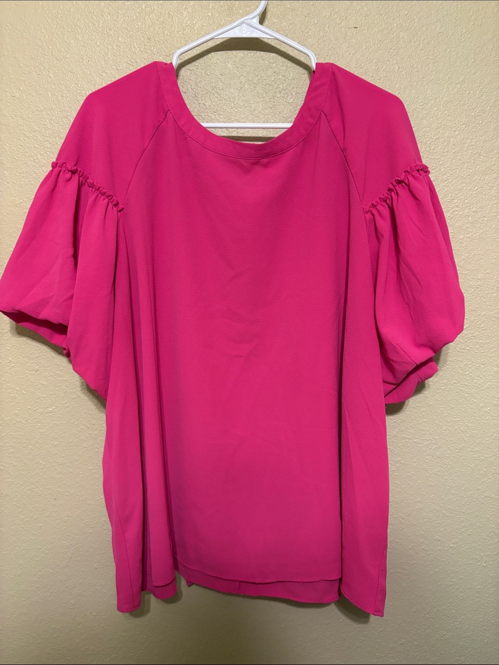 Cato Hot Pink Puff Sleeve Blouse